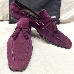 Magnanni purple suede tassel loafers